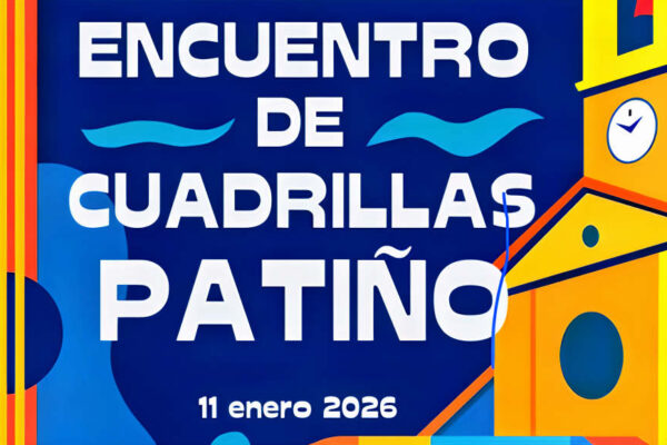 Cartel del 37º Encuentro de Cuadrillas de Patiño, enero 2026, con música, baile y gastronomía huertana
