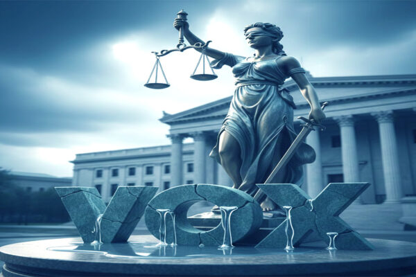 Alegoría de la justicia con balanza y espada en una imagen que acompaña la respuesta a Jesús Illán, portavoz de VOX en la Junta Municipal de Beniaján