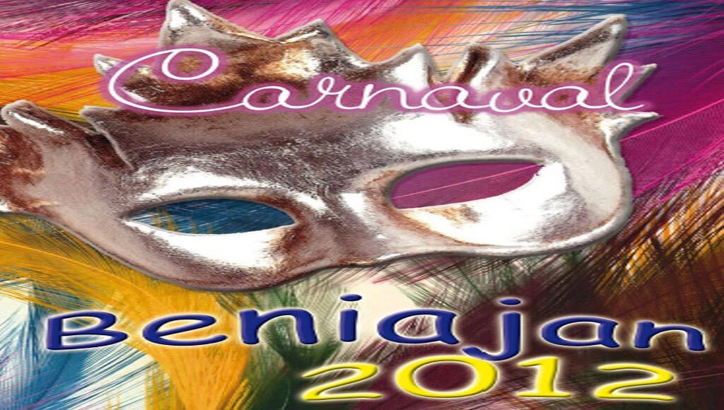 Cartel del Carnaval de Beniaján 2012, conmemorando el 25.º aniversario y las bodas de plata del carnaval local.