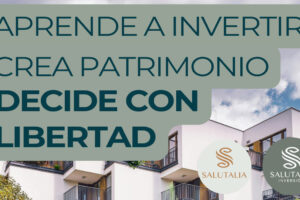 Cartel de Salutalia Inversión en Beniaján anunciando sesión sobre inversión inmobiliaria consciente en Murcia