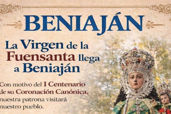 La Virgen de la Fuensanta llega a Beniaján, conmemorando el primer centenario de su coronación canónica