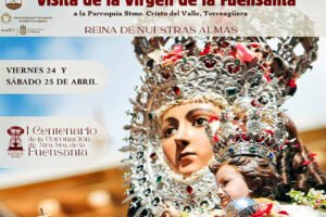 Virgen de la Fuensanta visita Torreagüera en abril de 2026, cartel con el itinerario completo y horarios