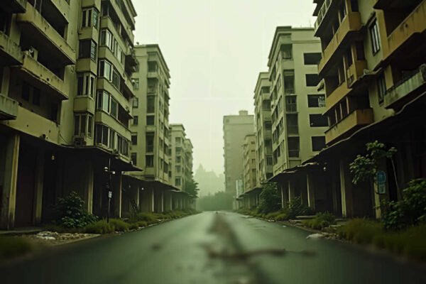 Avenida urbana vacía en Murcia como representación del modelo de ciudad y la habitabilidad cuestionada en el debate político