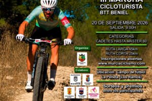 III Marcha Cicloturista BTT Beniel 2026 en Los Ramos con ciclista en el recorrido BTT