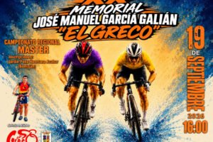 Cartel del XX Memorial Ciclista «El Greco» en Beniaján, Campeonato Regional Máster