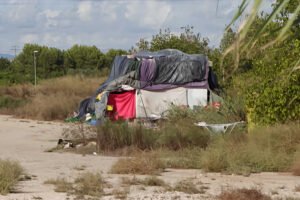 Chabola en el Rincón de Villanueva, en Beniaján, Murcia