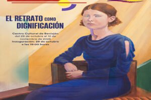 Cartel de la exposición Color y Memoria, el retrato como dignificación en el Centro Cultural de Beniaján, Murcia