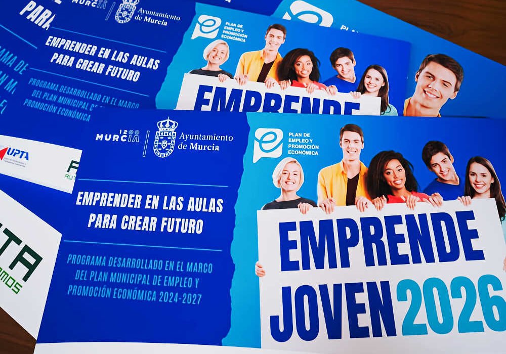 Folletos del IV Concurso EmprendeJoven 2026 del Ayuntamiento de Murcia