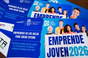 Folletos del IV Concurso EmprendeJoven 2026 del Ayuntamiento de Murcia