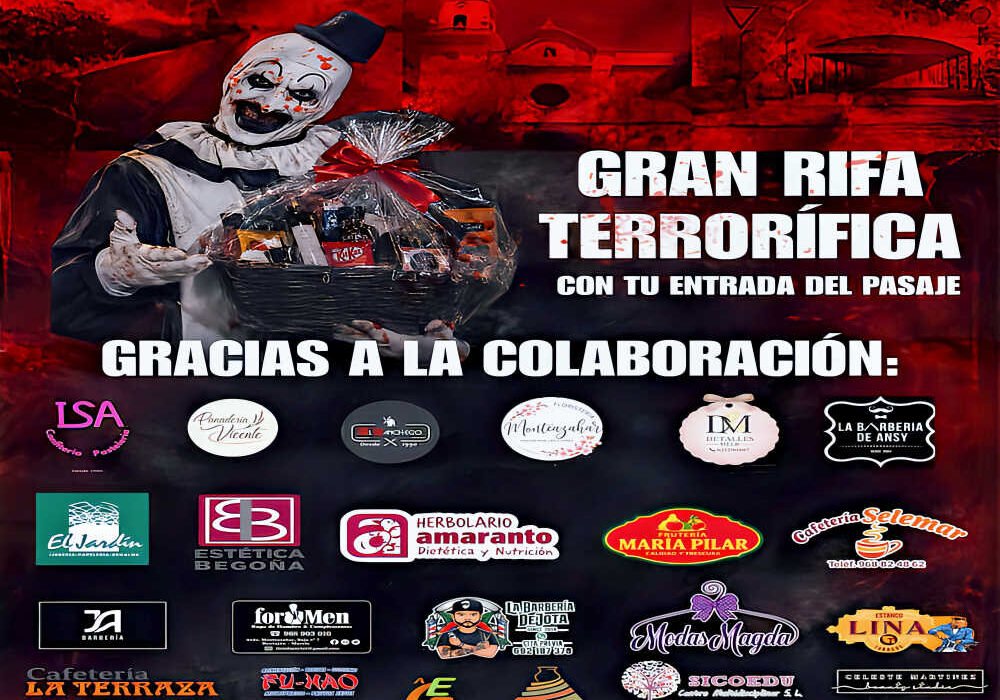 Gran rifa terrorífica del pasaje del terror de Halloween en Beniaján 2026