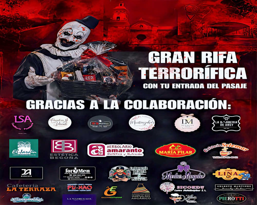Gran rifa terrorífica del pasaje del terror de Halloween en Beniaján 2026